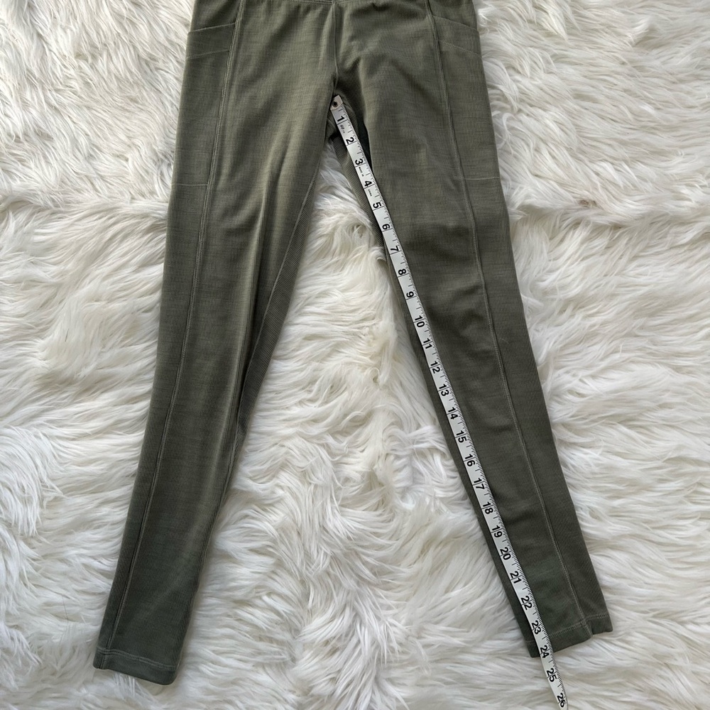 Prana Olive Green Women’s High-Waist Ribbed Leggings - Picture 3 of 7